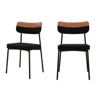 Cadeira Mynna Fixa C/4 Pes 525 X 470 X 790 Mm C/2 Un. Preto/courino Caramelo Preto/courino Caramelo - 1