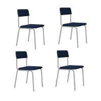 Cadeira Fit Fixa C/4 Pes 475 X 505 X 810 Mm C/4 Un Pés Brancos. Azul Celeste Azul Celeste - 1