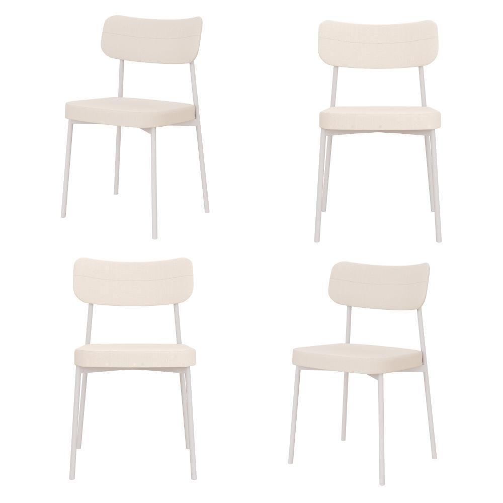 Cadeira Mynna Fixa C/4 Pes 525 X 470 X 790 Mm C/4 Um Pés Brancos. Corriente Palha Corriente Palha - 1