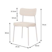 Cadeira Mynna Fixa C/4 Pes 525 X 470 X 790 Mm C/4 Um Pés Brancos. Corriente Palha Corriente Palha - 6