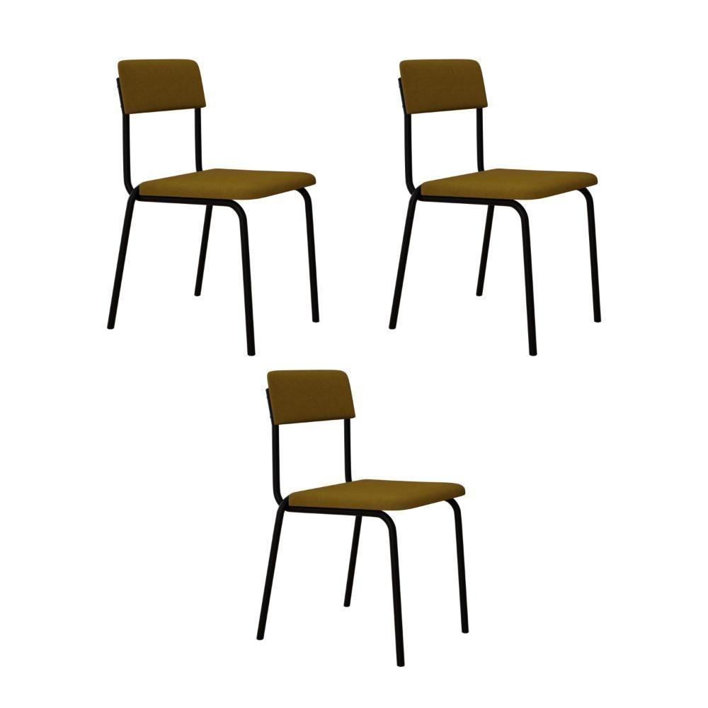 Cadeira Fit Fixa C/4 Pes 475 X 505 X 810 Mm C/3 Un. Mostarda Mostarda - 1