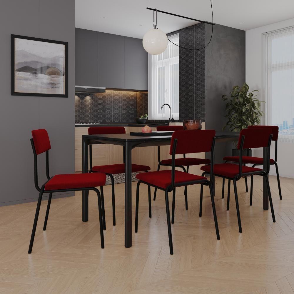 Cadeira Fit Fixa C/4 Pes 475 X 505 X 810 Mm C/3 Un. Vermelho Vin. Vermelho Vinho - 2