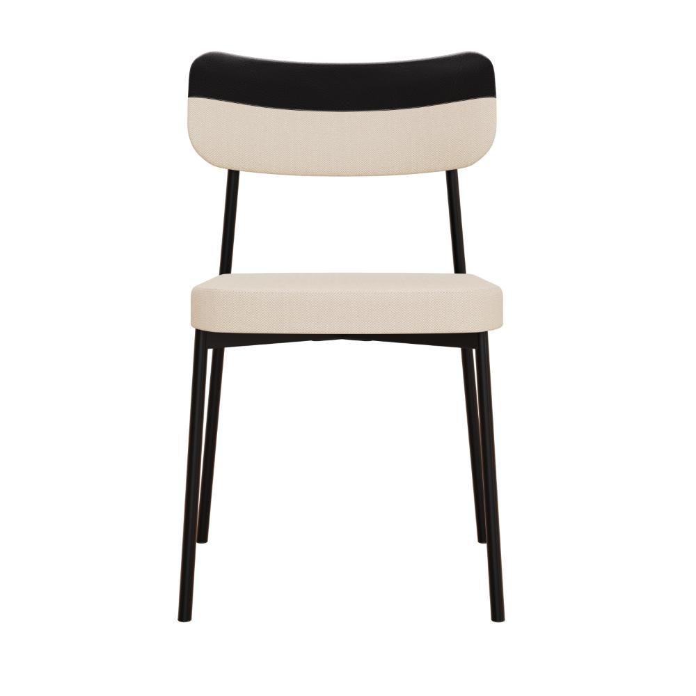 Cadeira Mynna Fixa C/4 Pes 525 X 470 X 790 Mm C/1 Un. Crt.areia/courino Preto Crt Areia/courino Preto - 4