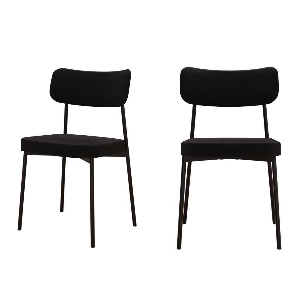 Cadeira Mynna Fixa C/4 Pes 525 X 470 X 790 Mm C/2 Un. Preto Preto - 1