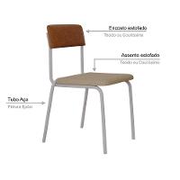 Cadeira Fit Fixa C/4 Pes 475 X 505 X 810 Mm C/4 Un Pés Brancos. Crt.areia/courino Caramelo Crt Areia/courino Caramelo - 3