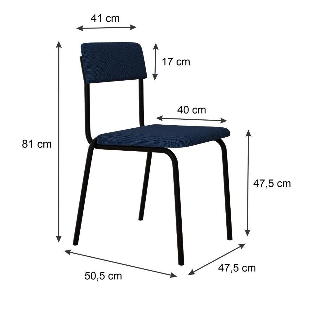 Cadeira Fit Fixa C/4 Pes 475 X 505 X 810 Mm C/4 Un. Azul Celeste Azul Celeste - 6
