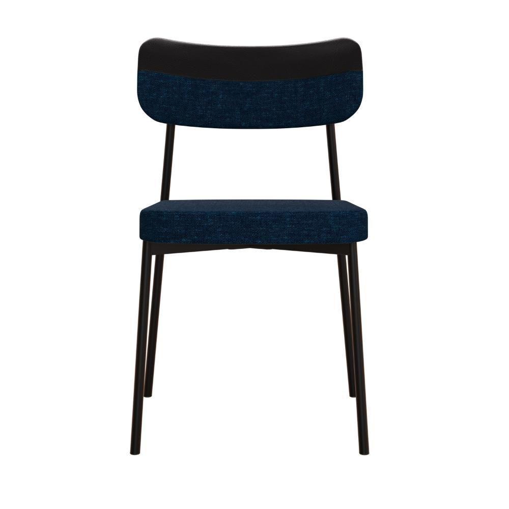 Cadeira Mynna Fixa C/4 Pes 525 X 470 X 790 Mm C/2 Un. Crt.azul/courino Preto Corriente Azul/courino Preto - 6