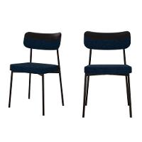 Cadeira Mynna Fixa C/4 Pes 525 X 470 X 790 Mm C/2 Un. Crt.azul/courino Preto Corriente Azul/courino Preto - 1