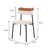 Cadeira Mynna Fixa C/4 Pes 525 X 470 X 790 Mm C/2 Un. Crt.palha/courino Caramelo Crt Palha/courino Caramelo - 6