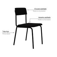 Cadeira Fit Fixa C/4 Pes 475 X 505 X 810 Mm C/4 Un. Preto Preto - 3