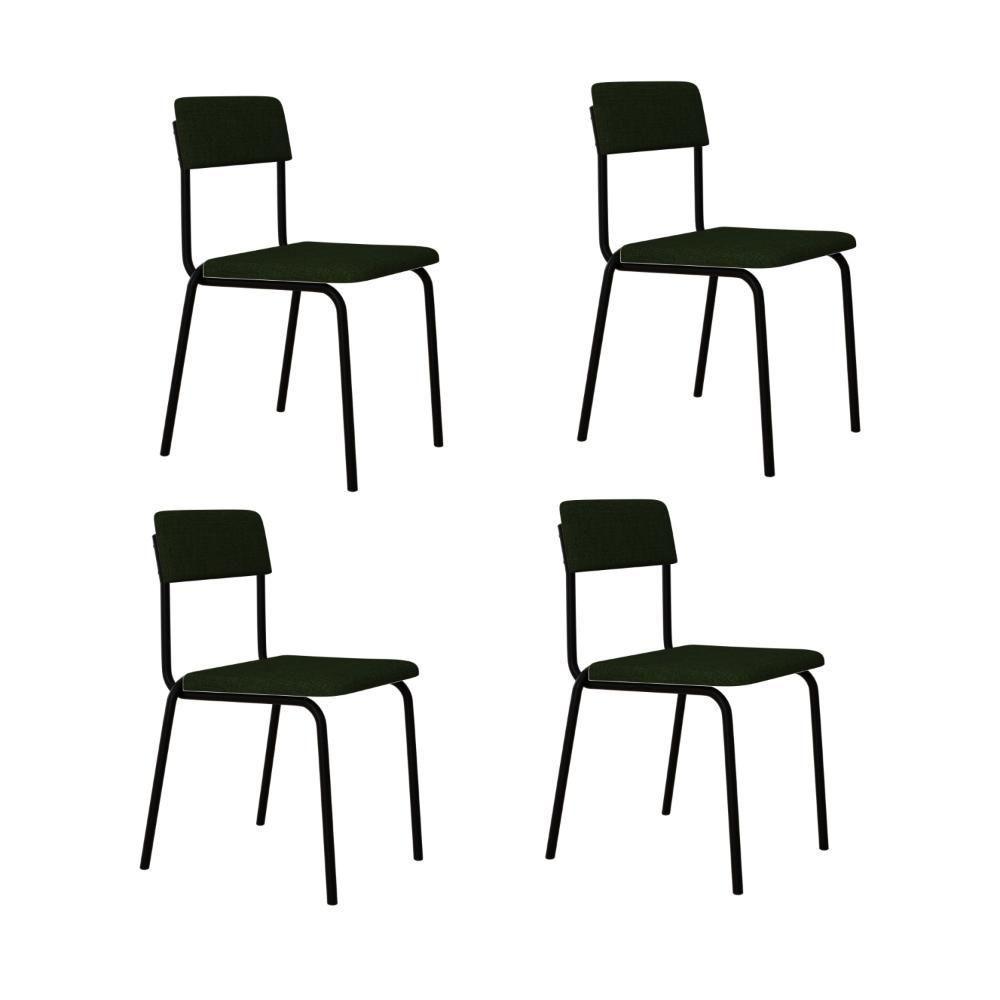 Cadeira Fit Fixa C/4 Pes 475 X 505 X 810 Mm C/4 Un. Klee Verde Musgo Klee Verde Musgo - 1