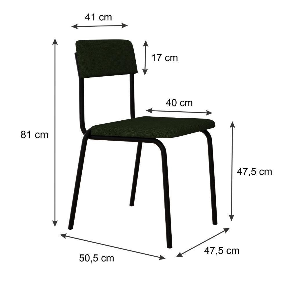 Cadeira Fit Fixa C/4 Pes 475 X 505 X 810 Mm C/4 Un. Klee Verde Musgo Klee Verde Musgo - 6