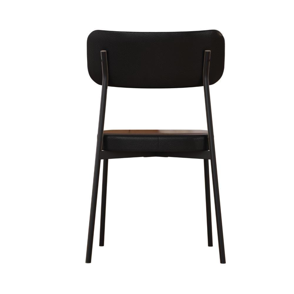 Cadeira Mynna Fixa C/4 Pes 525 X 470 X 790 Mm C/2 Un. Courino Preto Courino Preto - 5