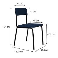 Cadeira Fit Fixa C/4 Pes 475 X 505 X 810 Mm C/2 Un. Azul Celeste Azul Celeste - 6