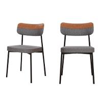 Cadeira Mynna Fixa C/4 Pes 525 X 470 X 790 Mm C/2 Un. Crt.cinza/courino Caramelo Crt.cinza/courino Caramelo - 1