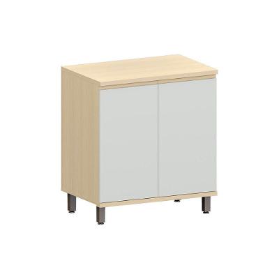 Balcão De Cozinha 80cm 2 Pts Aura Luciane Móveis Carvalho/cinza Cristal