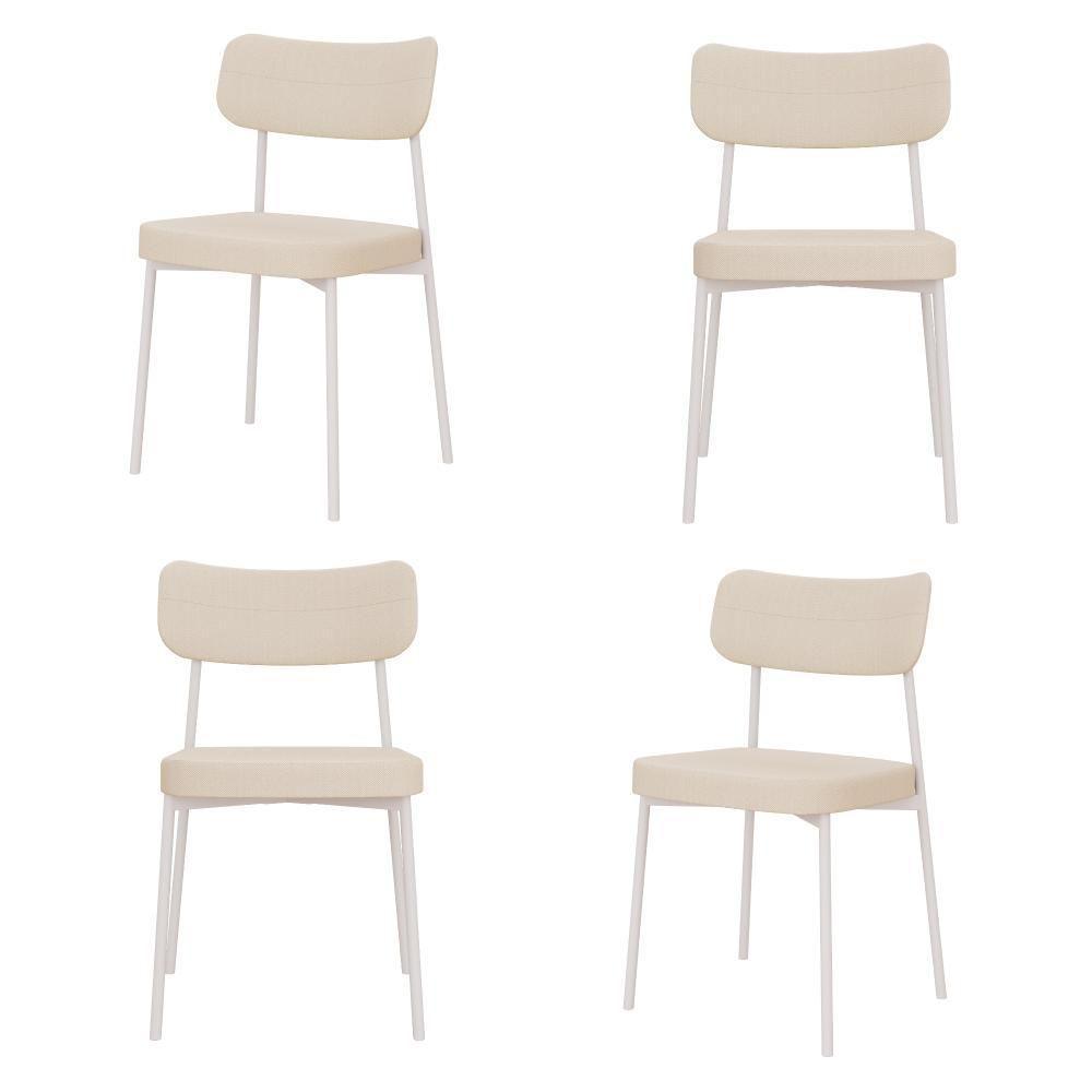 Cadeira Mynna Fixa C/4 Pes 525 X 470 X 790 Mm C/4 Um Pés Brancos. Corriente Areia Corriente Areia - 1
