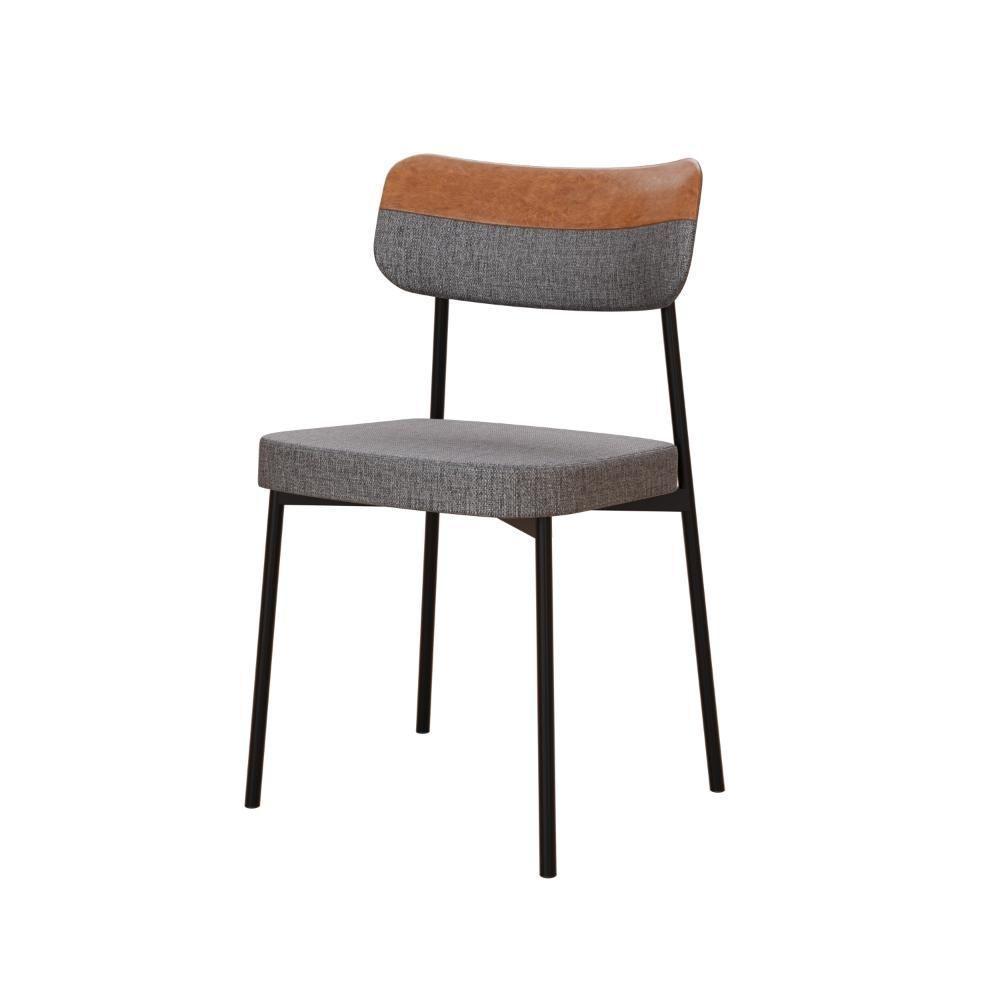 Cadeira Mynna Fixa C/4 Pes 525 X 470 X 790 Mm C/1 Un. Crt.cinza/courino Caramelo Crt.cinza/courino Caramelo - 1