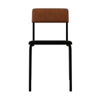 Cadeira Fit Fixa C/4 Pes 475 X 505 X 810 Mm C/4 Un. Preto/courino Caramelo Preto/courino Caramelo