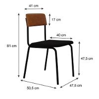 Cadeira Fit Fixa C/4 Pes 475 X 505 X 810 Mm C/4 Un. Preto/courino Caramelo Preto/courino Caramelo - 6