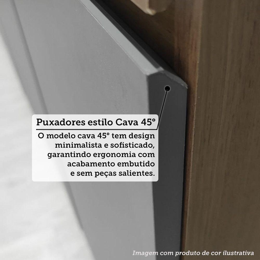 Balcão De Cozinha 60cm 2 Portas Sem Tampo Slim Luciane Móvei Freijó/verde Jade - 7