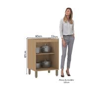 Balcão De Cozinha 60cm 2 Portas Sem Tampo Slim Luciane Móvei Freijó/verde Jade - 2