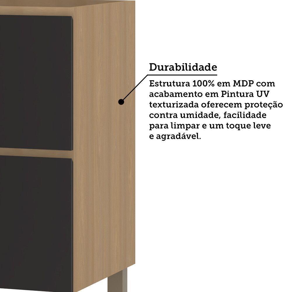 Balcão De Cozinha 80cm 1 Porta E 1 Gaveta Sem Tampo Slim Luc Freijó/preto - 4