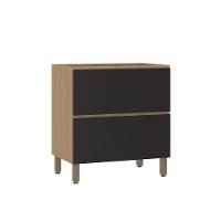 Balcão De Cozinha 80cm 1 Porta E 1 Gaveta Sem Tampo Slim Luc Freijó/preto - 1