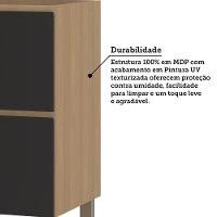 Balcão De Cozinha 80cm 1 Porta E 1 Gaveta Sem Tampo Slim Luc Freijó/preto