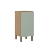 Balcão De Cozinha 40cm 1 Porta Sem Tampo Slim Luciane Móveis Freijó/verde Jade - 1