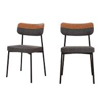 Cadeira Mynna Fixa C/4 Pes 525 X 470 X 790 Mm C/2 Un. Crt.grafite/courino Caramelo Crt Grafite/courino Caramelo - 1