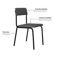 Cadeira Fit Fixa C/4 Pes 475 X 505 X 810 Mm C/4 Un. Corriente Cinza Claro Corriente Cinza Claro - 3