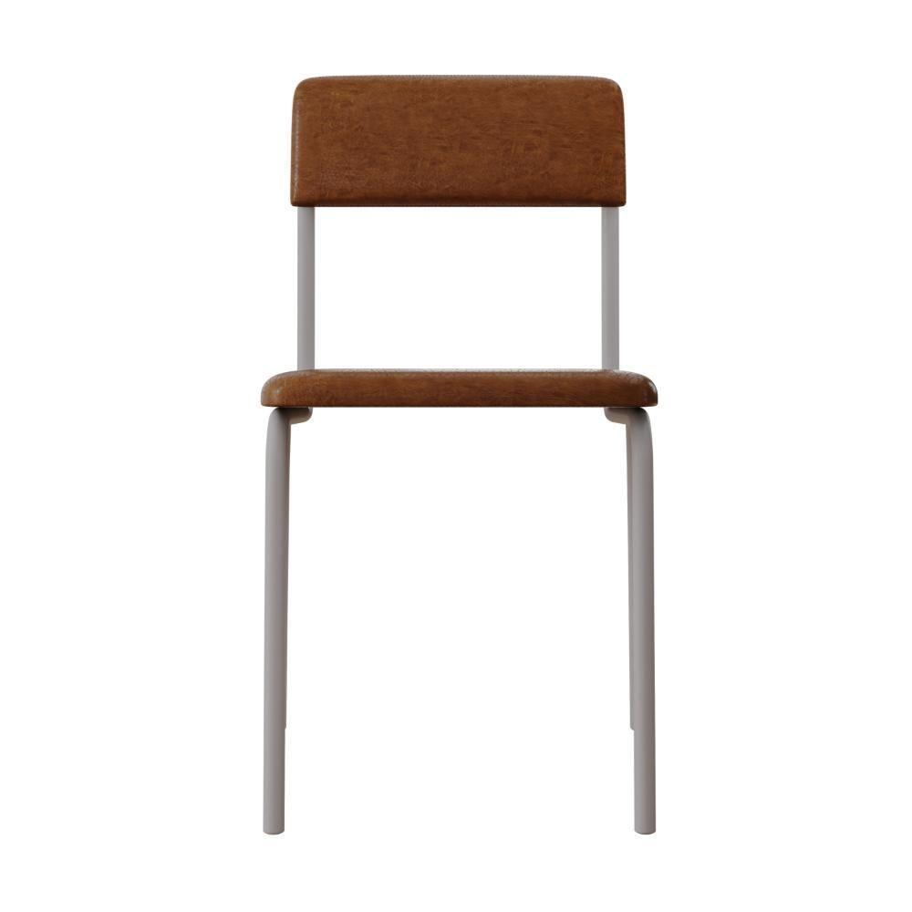 Cadeira Fit Fixa C/4 Pes 475 X 505 X 810 Mm C/4 Un Pés Brancos. Courino Caramelo Courino Caramelo - 4