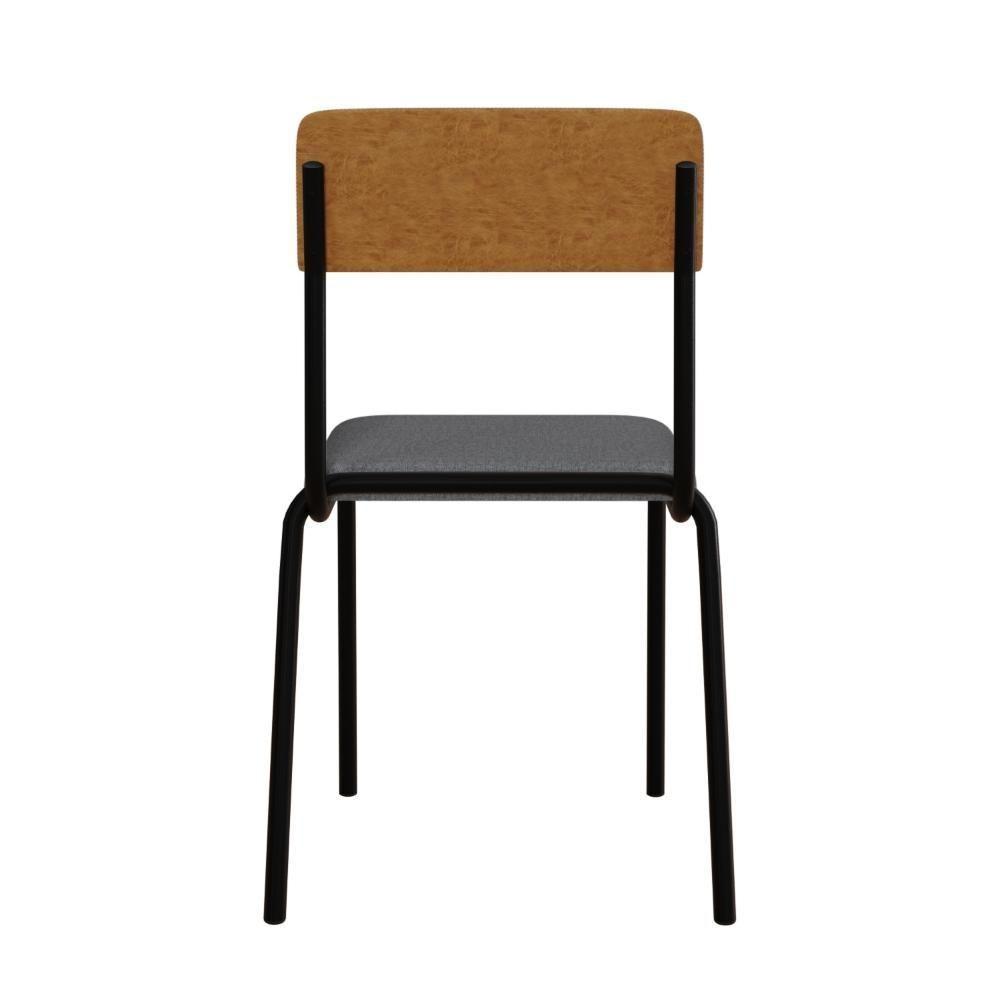 Cadeira Fit Fixa C/4 Pes 475 X 505 X 810 Mm C/4 Un. Crt.cinza Claro/courino Caramelo Crt Cinza Claro/courino Caramelo - 5