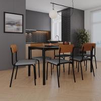 Cadeira Fit Fixa C/4 Pes 475 X 505 X 810 Mm C/4 Un. Crt.cinza Claro/courino Caramelo Crt Cinza Claro/courino Caramelo - 2