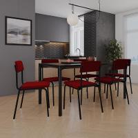 Cadeira Fit Fixa C/4 Pes 475 X 505 X 810 Mm C/4 Un. Vermelho Vin. Vermelho Vinho - 2