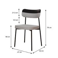 Cadeira Mynna Fixa C/4 Pes 525 X 470 X 790 Mm C/1 Un. Crt.cinza Claro/courino Preto Crt Cinza Claro/courino Preto - 6