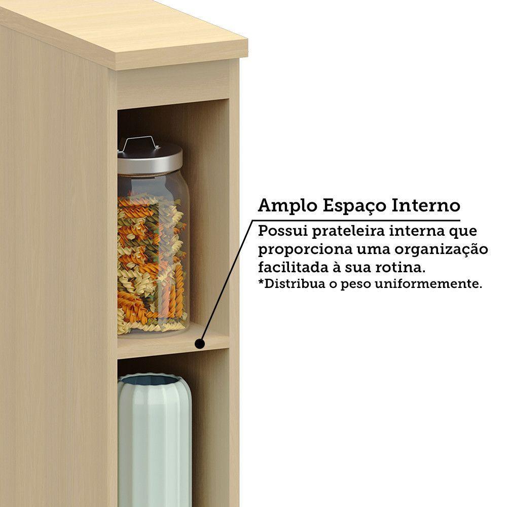 Balcão De Cozinha 20cm 1 Pt Aura Luciane Móveis Carvalho/cinza Cristal - 2