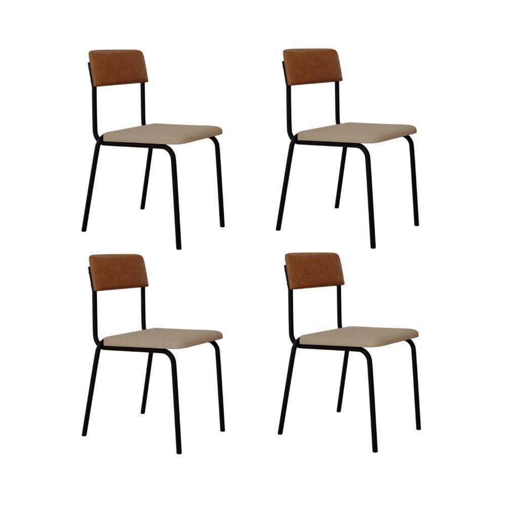 Cadeira Fit Fixa C/4 Pes 475 X 505 X 810 Mm C/4 Un. Crt.areia/courino Caramelo Crt Areia/courino Caramelo - 1