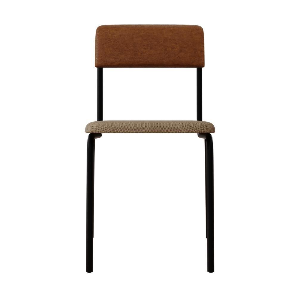 Cadeira Fit Fixa C/4 Pes 475 X 505 X 810 Mm C/4 Un. Crt.areia/courino Caramelo Crt Areia/courino Caramelo - 4