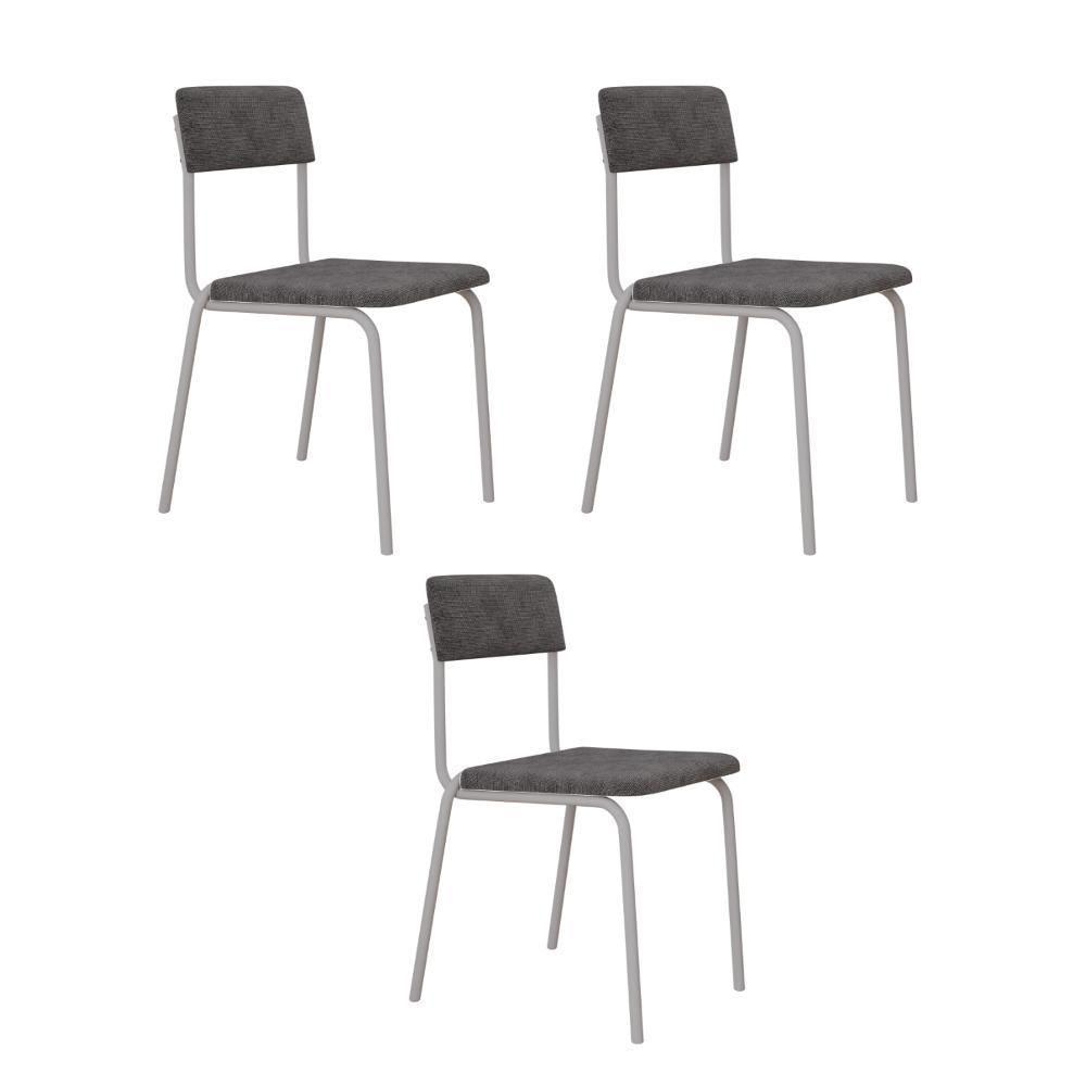 Cadeira Fit Fixa C/4 Pes 475 X 505 X 810 Mm C/3 Un Pés Brancos. Nevoa Nevoa - 1