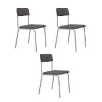 Cadeira Fit Fixa C/4 Pes 475 X 505 X 810 Mm C/3 Un Pés Brancos. Nevoa Nevoa - 1