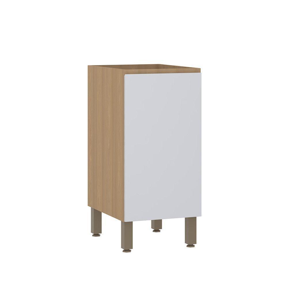 Balcão De Cozinha 40cm 1 Porta Sem Tampo Slim Luciane Móveis Freijó/cinza Cristal - 1