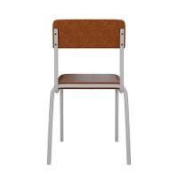 Cadeira Fit Fixa C/4 Pes 475 X 505 X 810 Mm C/2 Um Pés Brancos. Courino Caramelo Courino Caramelo - 5