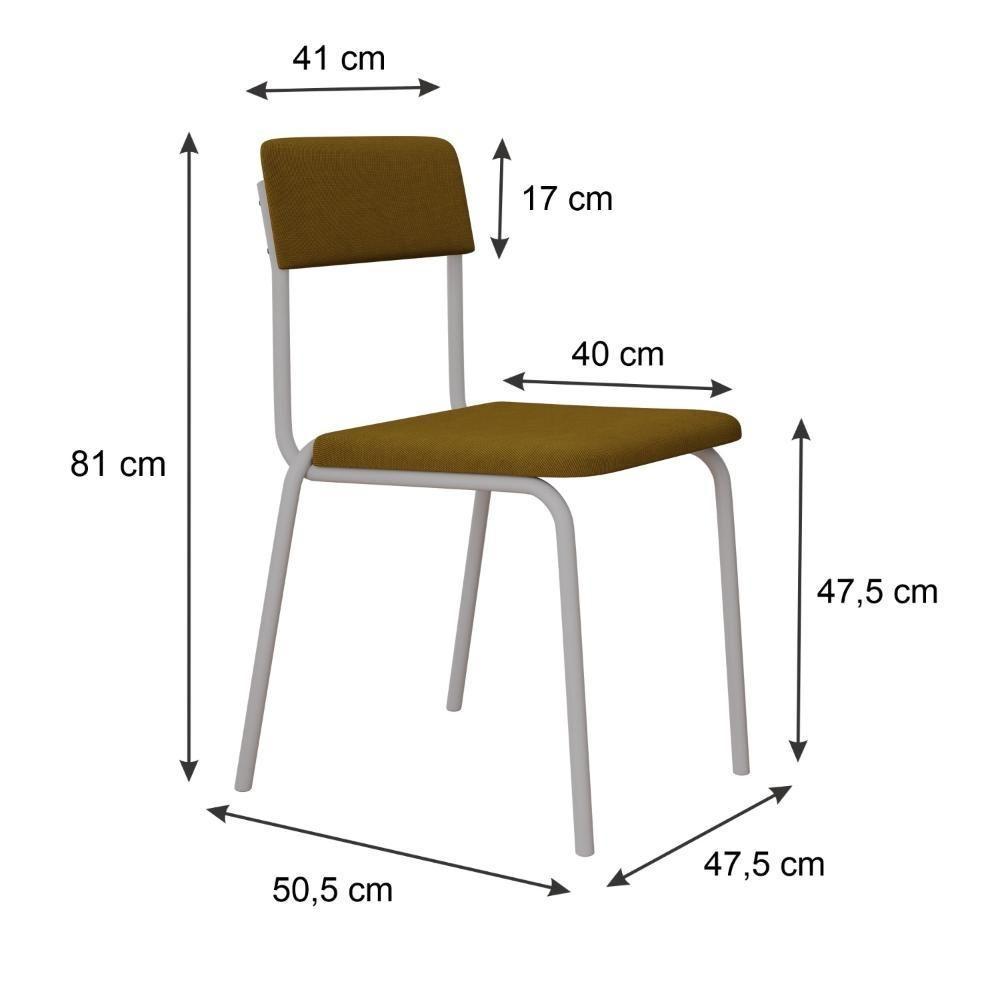 Cadeira Fit Fixa C/4 Pes 475 X 505 X 810 Mm C/4 Un Pés Brancos. Mostarda Mostarda - 6