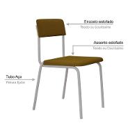 Cadeira Fit Fixa C/4 Pes 475 X 505 X 810 Mm C/4 Un Pés Brancos. Mostarda Mostarda - 3