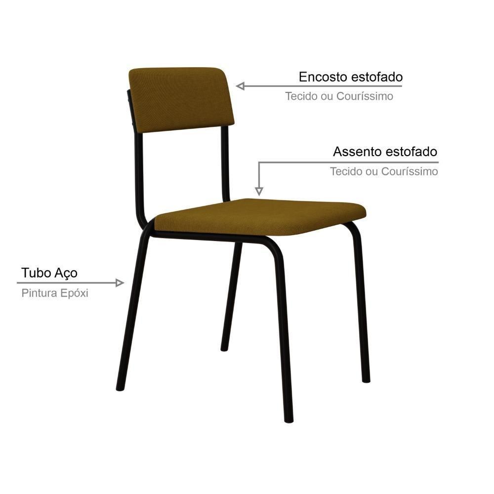 Cadeira Fit Fixa C/4 Pes 475 X 505 X 810 Mm C/2 Un. Mostarda Mostarda - 3