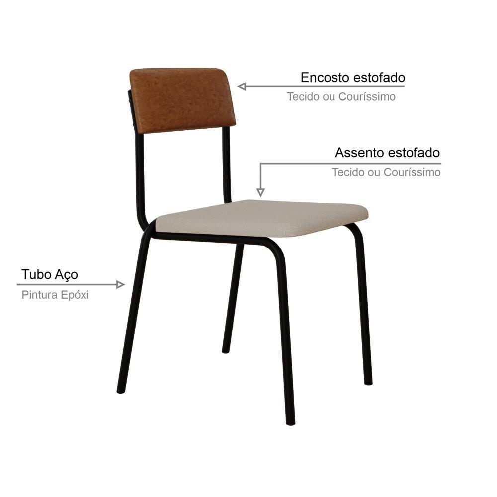 Cadeira Fit Fixa C/4 Pes 475 X 505 X 810 Mm C/4 Un. Crt.palha/courino Caramelo Crt Palha/courino Caramelo - 3
