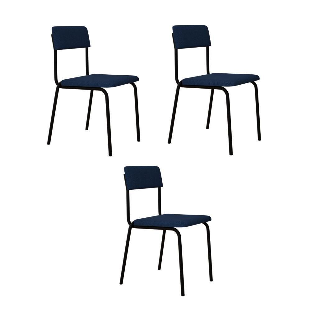 Cadeira Fit Fixa C/4 Pes 475 X 505 X 810 Mm C/3 Un. Azul Celeste Azul Celeste - 1