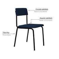 Cadeira Fit Fixa C/4 Pes 475 X 505 X 810 Mm C/3 Un. Azul Celeste Azul Celeste - 3